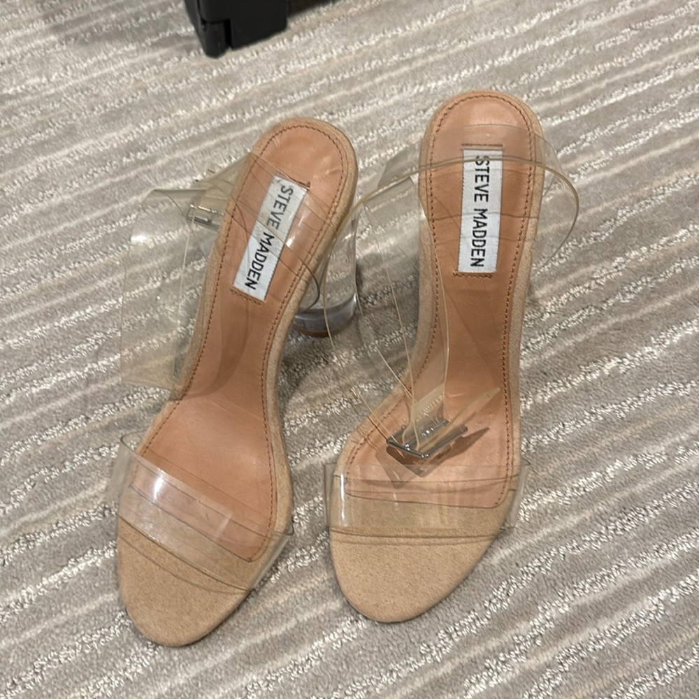 Steve Madden transparent ankle wrap sandals size 7 new